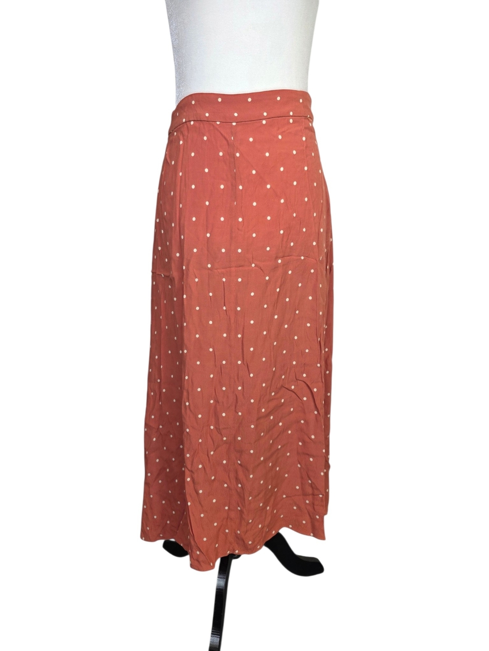 Madewell Women's Rust Polka Dot Midi Skirt
